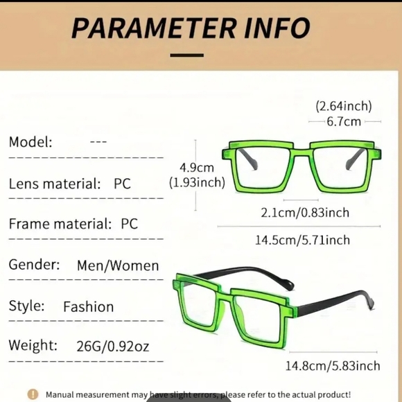 Anime Colorful‎ Full Rim Rectangular Acetic Spectacles - Picture 8 of 8